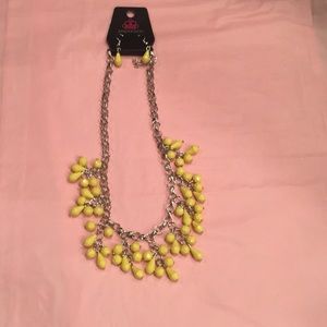 Modern Macarena Yellow Necklace/ Matching Earrings
